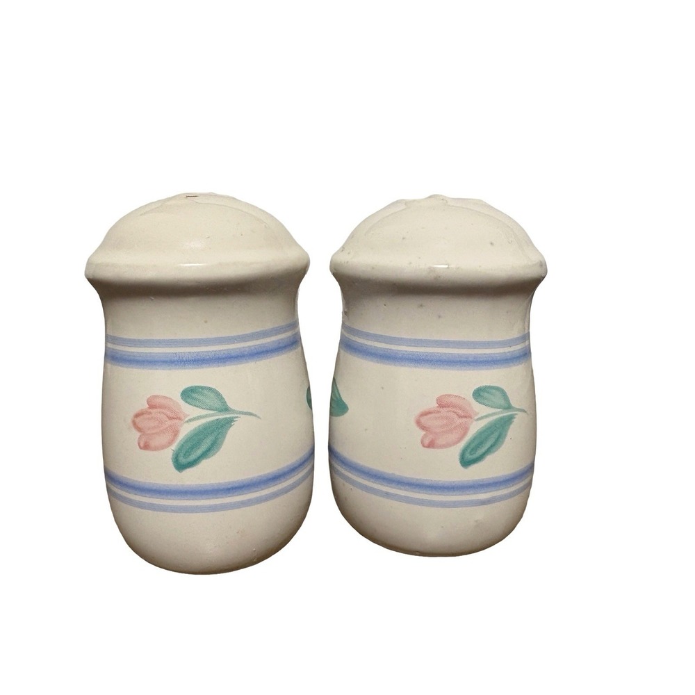 Vintage International Tableworks Stoneware Tulipano Capri Salt &‎ Pepper Cottage